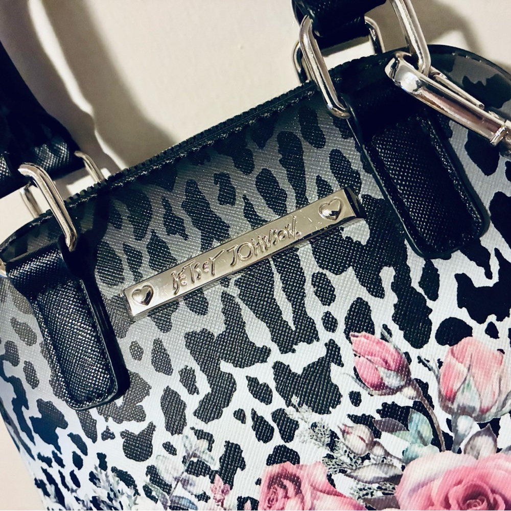 Betsey Johnson Black and Pink Crossbody Bag